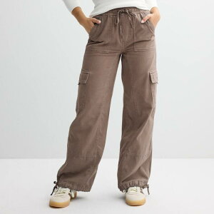 �G�X�I�[ ���f�B�[�X �{�g���X �J�W���A���p���c Juniors' SO High Rise Pull-On Cargo Baggy Pants Camille Brown �u���E��