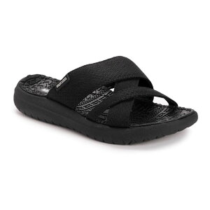 ���N���N�X ���f�B�[�X �V���[�Y �T���_�� MUK LUKSassy Women's Cross-Over Slide Sandals Black �u���b�N