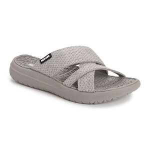 ���N���N�X ���f�B�[�X �V���[�Y �T���_�� MUK LUKSassy Women's Cross-Over Slide Sandals Gray �O���[