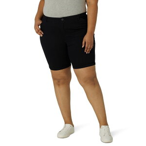 ���[ ���f�B�[�X �{�g���X �n�[�t�p���c�E�V���[�c �v���X�T�C�Y �V���[�g�p���c Plusize Lee Chino Bermuda Shorts Black �u���b�N