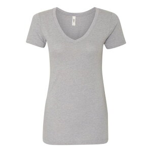 �t���\ ���f�B�[�X �g�b�v�X T�V���c V�l�b�N Floso Next Level Women ´ s Ideal V-Neck T-Shirt Heather Grey �O���[