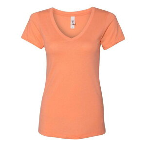 �t���\ ���f�B�[�X �g�b�v�X T�V���c V�l�b�N Floso Next Level Women ´ s Ideal V-Neck T-Shirt Light Orange �I�����W