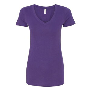 �t���\ ���f�B�[�X �g�b�v�X T�V���c V�l�b�N Floso Next Level Women ´ s Ideal V-Neck T-Shirt Purple Rush �p�[�v��