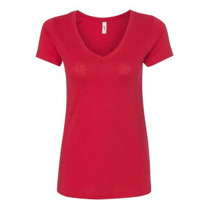 �t���\ ���f�B�[�X �g�b�v�X T�V���c V�l�b�N Floso Next Level Women ´ s Ideal V-Neck T-Shirt Red ���b�h