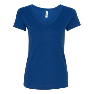�t���\ ���f�B�[�X �g�b�v�X T�V���c V�l�b�N Floso Next Level Women ´ s Ideal V-Neck T-Shirt Royal
