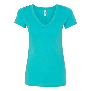 �t���\ ���f�B�[�X �g�b�v�X T�V���c V�l�b�N Floso Next Level Women ´ s Ideal V-Neck T-Shirtahiti Blue �u���[