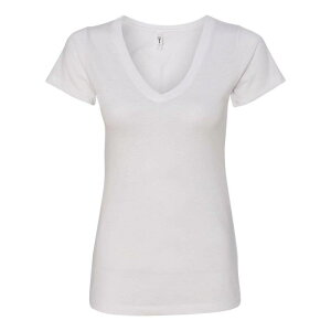 �t���\ ���f�B�[�X �g�b�v�X T�V���c V�l�b�N Floso Next Level Women ´ s Ideal V-Neck T-Shirt White �z���C�g