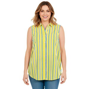 �E�[�}�� �E�B�Y�C�� ���f�B�[�X �g�b�v�X �V���c �v���X�T�C�Y �m�[�X���[�u Woman Within Plusize Perfect Sleevelesshirt Primrose Yellow Sunny �C�G���[