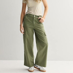 �G�X�I�[ ���f�B�[�X �{�g���X �J�W���A���p���c Juniors' SO Mid Rise Pull-On Cargo Baggy Pants Drew Green �O���[��