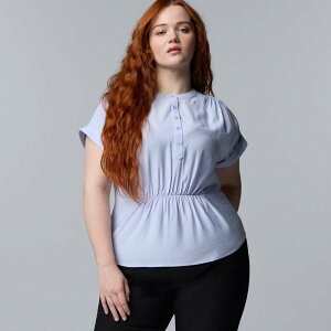 ���F���E�H�� ���f�B�[�X �g�b�v�X �V���c �v���X�T�C�Y �M���U�[ Plusize Simply Vera Wang Ruched Waistop Stella Peri