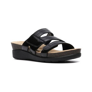 �N���[�N�X ���f�B�[�X �V���[�Y �T���_�� Clarks Calenne Holly Women's Wedge Sandals Black Leather �u���b�N