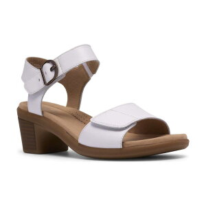 �N���[�N�X ���f�B�[�X �V���[�Y �T���_�� ���U�[ �q�[�� Clarks Emily2 Amanda Women's Heeled Leather Slingback Sandals White Leather �z���C�g