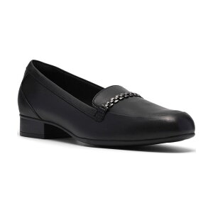 �N���[�N�X ���f�B�[�X �V���[�Y �X���b�|���E���[�t�@�[ ���U�[ Clarks Juliet Mia Women's Leather Slip-On Loafers Black Leather �u���b�N
