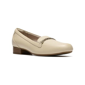 �N���[�N�X ���f�B�[�X �V���[�Y �X���b�|���E���[�t�@�[ ���U�[ Clarks Juliet Mia Women's Leather Slip-On Loafers Cream Leather �N���[��
