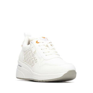 ���t���b�V�� ���f�B�[�X �V���[�Y �X�j�[�J�[ ���[�X Refresh Collection Women's Wedge Lace-Up Sneakers 175052 White �z���C�g