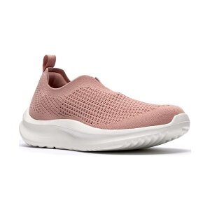�N���[�N�X ���f�B�[�X �V���[�Y �X�j�[�J�[ �j�b�g Clarks Cloudstepper Solevana Women's Knit Slip-On Shoes Dusty Pink �s���N