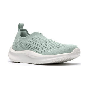 �N���[�N�X ���f�B�[�X �V���[�Y �X�j�[�J�[ �j�b�g Clarks Cloudstepper Solevana Women's Knit Slip-On Shoesage Green �O���[��