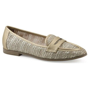 �z���C�g�}�E���e�� ���f�B�[�X �V���[�Y �T���_�� ���[�t�@�[ White Mountainorth Raffia Women'slip-On Loafers Light Gold Smooth �S�[���h