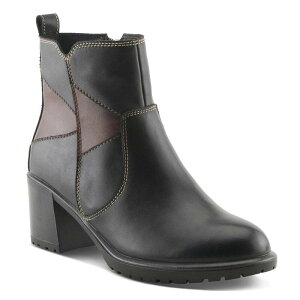 �X�v�����O�X�e�b�v ���f�B�[�X �V���[�Y �u�[�c�E���C���u�[�c ���U�[ Spring Stepatchpower Women's Leather Booties Black Multi �u���b�N