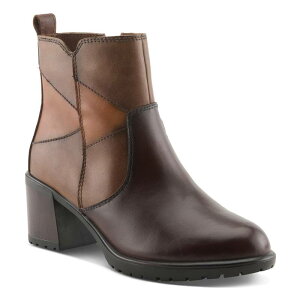 �X�v�����O�X�e�b�v ���f�B�[�X �V���[�Y �u�[�c�E���C���u�[�c ���U�[ Spring Stepatchpower Women's Leather Booties Dark Brown Multi �u���E��