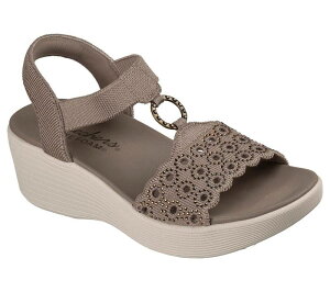 �X�P�b�`���[�Y ���f�B�[�X �V���[�Y �T���_�� Skechers Parallelite Sparkle Vamp Women's O-Ring Slip-On Sandals Dark Taupe �g�[�v