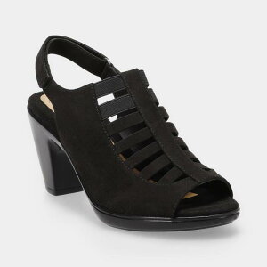 �N���t�g���o���[ ���f�B�[�X �V���[�Y �T���_�� �q�[�� Croft & Barrow Caged Heel Women'slingback Sandals Black �u���b�N