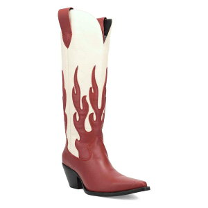 �f�B���S ���f�B�[�X �V���[�Y �u�[�c�E���C���u�[�c ���U�[ Dingo Burnin' Love Women's Leather Knee-High Boots Red ���b�h