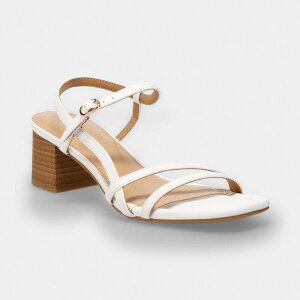 LC Lauren Conrad ���f�B�[�X �V���[�Y �p���v�X �A�V�����g���[ �q�[�� LC Lauren Conrad Emerald Women's Asymmetrical Strap Low Heel White �z���C�g