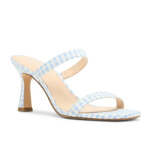 �}�b�f���K�[�� ���f�B�[�X �V���[�Y �T���_�� �q�[�� madden girl Georgie Women'slip-On Flare Heels Blue White Ging �z���C�g