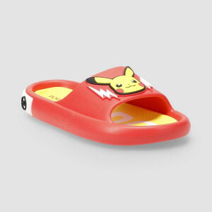 �A�j���L�����N�^�[ ���f�B�[�X �V���[�Y �T���_�� Licensed Character Pokmon Pikachu Little Kid Boyslip-On Comfort Slide Sandals Red ���b�h