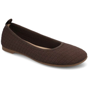 �W���[�j�[ ���f�B�[�X �V���[�Y �T���_�� �j�b�g Journee Aria Women's Knit Round Toe Flats Chocolate �`���R���[�g