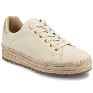 �W���[�j�[ ���f�B�[�X �V���[�Y �X�j�[�J�[ ���[�X Journee Cosima Women's Lace-Up Round Toe Sneakers Bone Gold �S�[���h