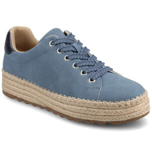 �W���[�j�[ ���f�B�[�X �V���[�Y �X�j�[�J�[ ���[�X Journee Cosima Women's Lace-Up Round Toe Sneakers Denim Blue �f�j��