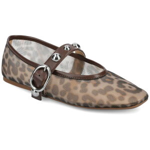 �W���[�j�[ ���f�B�[�X �V���[�Y �T���_�� Journee Naveah Women'studded Pointed Toe Casual Ballet Flatsnow Leopard �A�j�}��