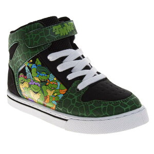 �A�j���L�����N�^�[ ���f�B�[�X �V���[�Y �X�j�[�J�[ T�V���c Licensed Character Teenage Mutant Ninja Turtles Kids High-Top Sneakers Green �O���[��