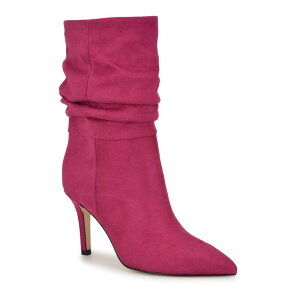 �i�C���E�F�X�g ���f�B�[�X �V���[�Y �u�[�c�E���C���u�[�c �q�[�� Nine West Slouch Women's Pointy Toe Stiletto Heel Dress Booties Dark Pink �s���N