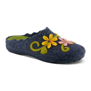 �t���N�T�X ���f�B�[�X �V���[�Y �T���_�� �E�[�� Flexus by Spring Step Women's Roseburg Wool Slippers Navy �l�C�r�[