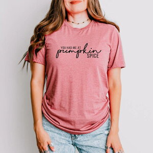 Simply Sage Market ���f�B�[�X �g�b�v�X T�V���c �O���t�B�b�N Simply Sage Market You Had Me At Pumpkin Spice - Women'short Sleeve Graphic T-Shirt Mauve