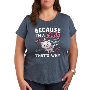 �f�B�Y�j�[ ���f�B�[�X �g�b�v�X T�V���c �v���X�T�C�Y �O���t�B�b�N Disney's The Aristocats Marie Plus I'm A Lady Graphic Tee Heather Blue �w�U�[