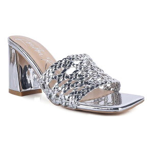 �����h�����O ���f�B�[�X �V���[�Y �p���v�X �T���_�� London Rag Adorbs Women's Braided Strapslider Sandalsilver �V���o�[