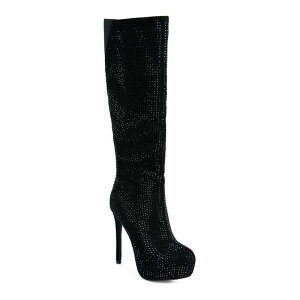 �����h�����O ���f�B�[�X �V���[�Y �u�[�c�E���C���u�[�c London Rag Nebula Diamante Women's Knee-High Boots Black �u���b�N