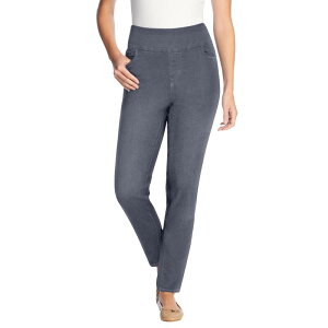 �E�[�}�� �E�B�Y�C�� ���f�B�[�X �{�g���X �f�j���p���c �v���X�T�C�Y �v�` �W�[���Y Woman Within Plusize Petite Slim-Leg Pull-On Gap-Free Stretch-Denim Jeanstonewash Sanded �f�j��