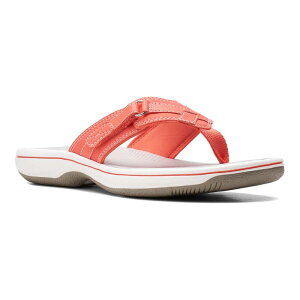 �N���[�N�X ���f�B�[�X �V���[�Y �T���_�� Clarks Breeze Sea Cloudstepper Women's Flip Flop Sandals Bright Coral �R�[����
