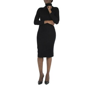 �j�i���I�i���h ���f�B�[�X �g�b�v�X �����s�[�X �~�f�B �Z�[�^�[ Women's Nina Leonard Midi Sheath Sweater Dress Black �u���b�N