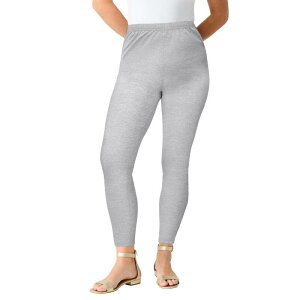 ���A�}���Y ���f�B�[�X �{�g���X �J�W���A���p���c �v���X�T�C�Y �g�[�� �A���N�� Roaman's Women's Plusize Tall Plusize Anklength Essential Stretch Legging Heather Grey �O���[