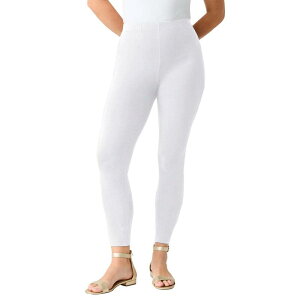���A�}���Y ���f�B�[�X �{�g���X �J�W���A���p���c �v���X�T�C�Y �g�[�� �A���N�� Roaman's Women's Plusize Tall Plusize Anklength Essential Stretch Legging White �z���C�g