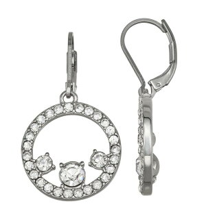 ���F���E�H�� ���f�B�[�X �A�N�Z�T���[ �s�A�X�E�C�������O Simply Vera Wang Silver-Tone Simulated Stone Circular Drop Earrings Clear �X�g�[��