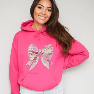 Simply Sage Market ���f�B�[�X �g�b�v�X T�V���c �p�[�J�[ �O���t�B�b�N Simply Sage Market Coquette Bow Paint - Women's Graphic Hoodie Raspberry