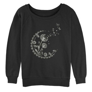 �A�j���L�����N�^�[ ���f�B�[�X �g�b�v�X T�V���c �O���t�B�b�N Licensed Character Juniors' Trendy Dandelion Moon Rays Graphic Pullover Black �u���b�N