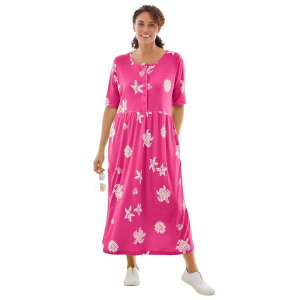 �E�[�}�� �E�B�Y�C�� ���f�B�[�X �g�b�v�X �����s�[�X �v���X�T�C�Y �G���p�C�A Woman Within Plusize Stamped Empire Waist Dress Raspberry Sorbet